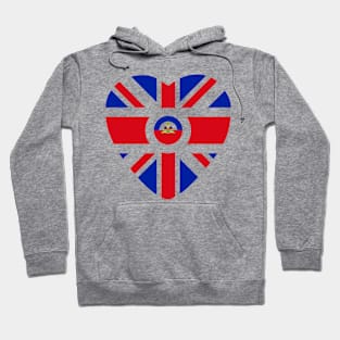 British Haitian Multinational Patriot Flag Series (Heart) Hoodie